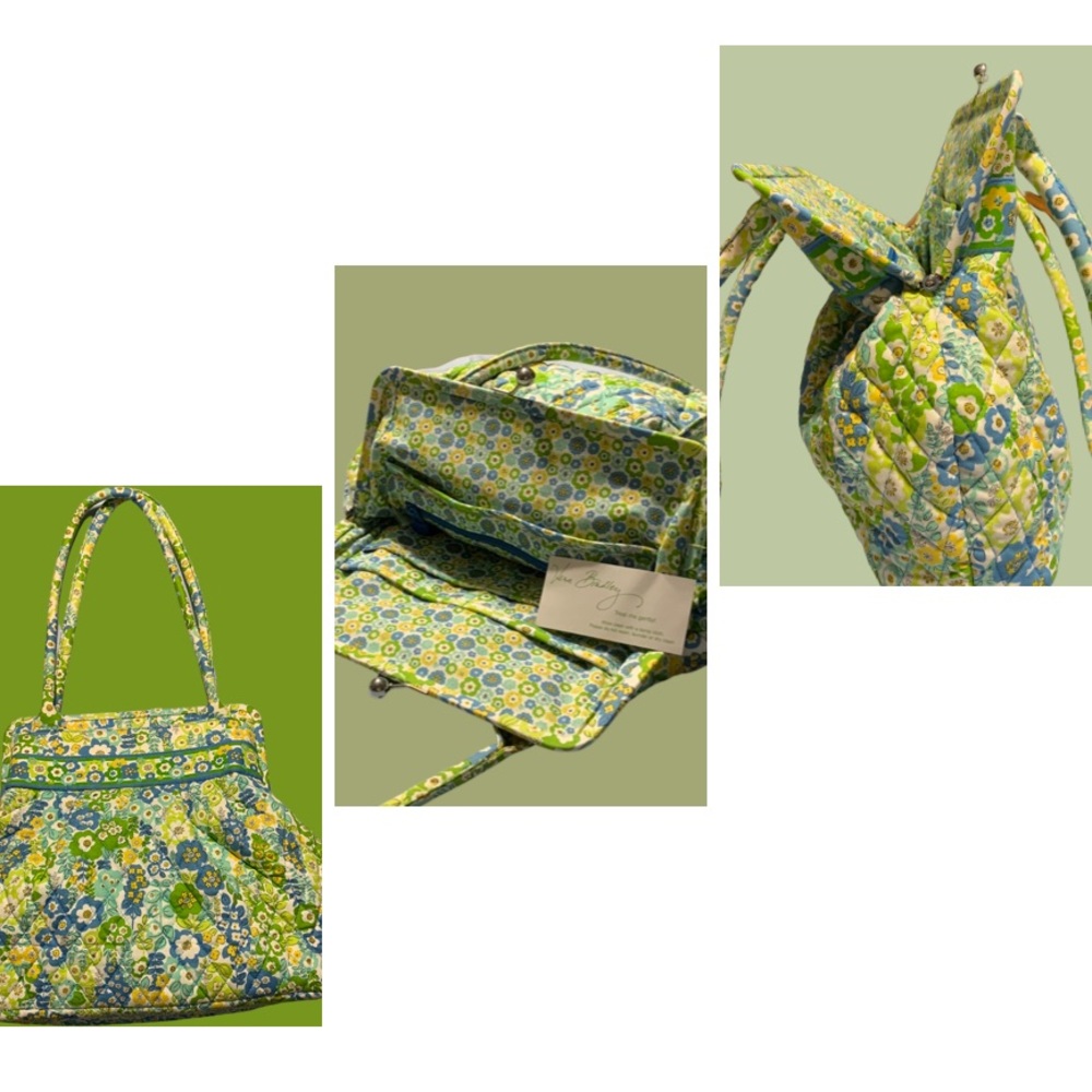 Vera Bradley Eloise English Meadow Kiss Lock Shoulder Bag Handbag Purse